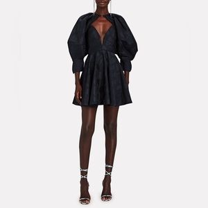 (NWT) ACLER Ramsay Puff Sleeve Fil Coupé Mini Dress